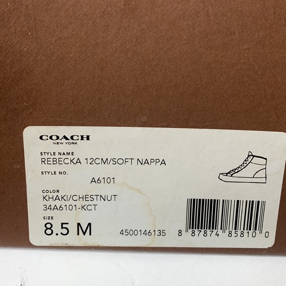 Coach Rebecca signature brown canvas high top sneakers NIB - Picture 10 of 11